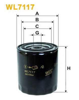 WIX FILTERS wl7117 -  Фильтр масляный двигателя